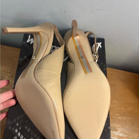 Sam Edelman Hastings Nude patent leather Pointed Slingback Heels size 10 NWT NIB - Picture 6 of 6